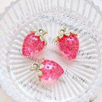 1 Piece Sweet Strawberry Arylic Artificial Crystal Pendant Jewelry Accessories sku image 5