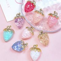 1 Piece Sweet Strawberry Arylic Artificial Crystal Pendant Jewelry Accessories main image 6