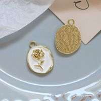 10 Pcs/package Sweet Rose Alloy Enamel Inlay Jewelry Accessories sku image 1