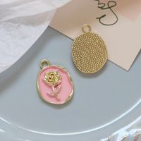 10 Pcs/package Sweet Rose Alloy Enamel Inlay Jewelry Accessories sku image 5