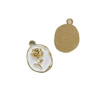 10 Pcs/package Sweet Rose Alloy Enamel Inlay Jewelry Accessories main image 3