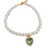 Sweet Bright Pearl Heart Shape Pet Collar main image 4
