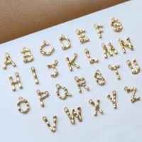10 Pcs/package Simple Style Letter Copper Plating Pendant Jewelry Accessories main image 4