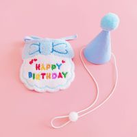 Cute Cotton Polyester Birthday Cartoon Letter Pet Saliva Towel sku image 19