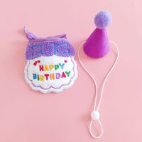 Cute Cotton Polyester Birthday Cartoon Letter Pet Saliva Towel sku image 22