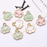 10 Pcs/package Cute Clouds Emoji Face Alloy Enamel Jewelry Accessories main image 5