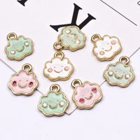 10 Pcs/package Cute Clouds Emoji Face Alloy Enamel Jewelry Accessories main image 6