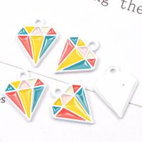 10 Pcs/package Simple Style Diamonds Alloy Enamel Jewelry Accessories main image 4