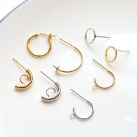 10 PCS/Package Copper Solid Color Ear Stud Accessories Simple Style main image 1