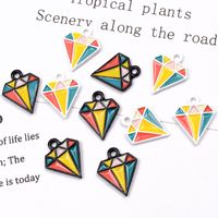 10 Pcs/package Simple Style Diamonds Alloy Enamel Jewelry Accessories main image 1