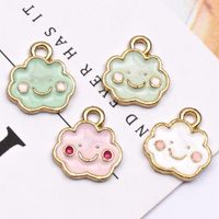10 Pcs/package Cute Clouds Emoji Face Alloy Enamel Jewelry Accessories main image 3