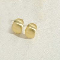 1 Pair Vintage Style Type C Solid Color Plating Inlay Copper Zircon 14k Gold Plated Ear Studs main image 5
