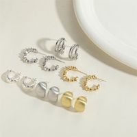 1 Pair Vintage Style Type C Solid Color Plating Inlay Copper Zircon 14k Gold Plated Ear Studs main image 8