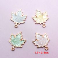 10 Pcs/package Simple Style Maple Leaf Alloy Enamel Jewelry Accessories main image 2