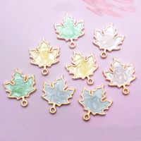 10 Pcs/package Simple Style Maple Leaf Alloy Enamel Jewelry Accessories main image 1