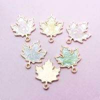 10 Pcs/package Simple Style Maple Leaf Alloy Enamel Jewelry Accessories main image 4