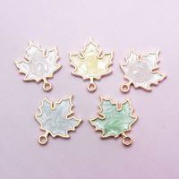 10 Pcs/package Simple Style Maple Leaf Alloy Enamel Jewelry Accessories main image 3