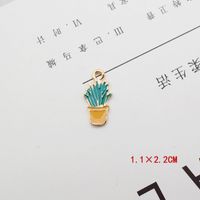 10 Pcs/package Simple Style Cactus Plant Alloy Enamel Jewelry Accessories sku image 1