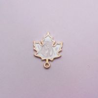 10 Pcs/package Simple Style Maple Leaf Alloy Enamel Jewelry Accessories sku image 2
