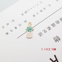 10 Pcs/package Simple Style Cactus Plant Alloy Enamel Jewelry Accessories sku image 3