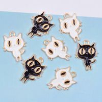 10 Pcs/package Cute Cat Alloy Enamel Jewelry Accessories main image 1