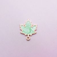 10 Pcs/package Simple Style Maple Leaf Alloy Enamel Jewelry Accessories sku image 3