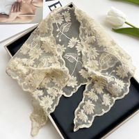Women's Fairy Style Sweet Flower Lace Hollow Out Silk Scarf sku image 3