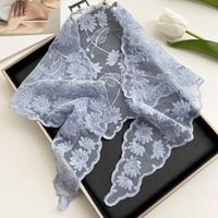 Women's Fairy Style Sweet Flower Lace Hollow Out Silk Scarf sku image 2