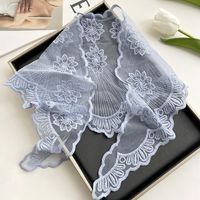 Women's Fairy Style Sweet Flower Lace Hollow Out Silk Scarf sku image 10