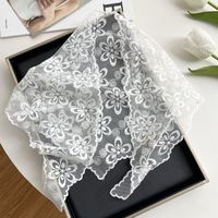 Women's Fairy Style Sweet Flower Lace Hollow Out Silk Scarf sku image 5