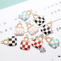 10 Pcs/package Simple Style Bag Lattice Alloy Enamel Jewelry Accessories main image 1