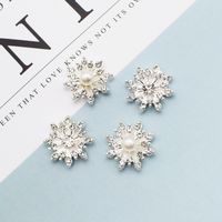 10 PCS/Package Alloy Rhinestones Pearl Flower Simple Style main image 5