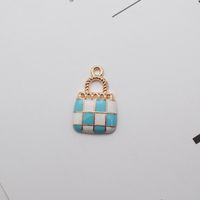 10 Pcs/package Simple Style Bag Lattice Alloy Enamel Jewelry Accessories sku image 2