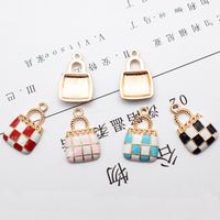 10 Pcs/package Simple Style Bag Lattice Alloy Enamel Jewelry Accessories main image 4