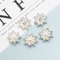 10 PCS/Package Alloy Rhinestones Pearl Flower Simple Style main image 4