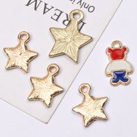 10 Pcs/package Simple Style National Flag Star Alloy Enamel Jewelry Accessories main image 4