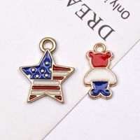 10 Pcs/package Simple Style National Flag Star Alloy Enamel Jewelry Accessories main image 3