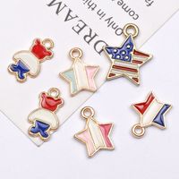 10 Pcs/package Simple Style National Flag Star Alloy Enamel Jewelry Accessories main image 5