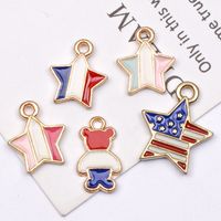 10 Pcs/package Simple Style National Flag Star Alloy Enamel Jewelry Accessories main image 2
