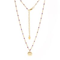 Vacation Flower Stainless Steel Plating Layered Necklaces sku image 4