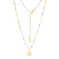 Vacation Flower Stainless Steel Plating Layered Necklaces sku image 2