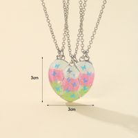 Wholesale Jewelry Casual Cute Heart Shape Butterfly Alloy Pendant Necklace sku image 3