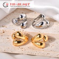 Titanium Steel 18K Gold Plated Simple Style Plating Geometric Open Rings main image 3