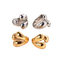 Titanium Steel 18K Gold Plated Simple Style Plating Geometric Open Rings main image 4