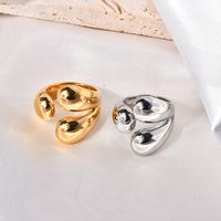 Titanium Steel 18K Gold Plated Simple Style Plating Geometric Open Rings main image 1