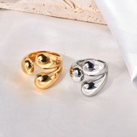 Titanium Steel 18K Gold Plated Simple Style Plating Geometric Open Rings main image 6