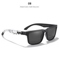 Casual Color Block Tac Square Full Frame Sports Sunglasses sku image 2