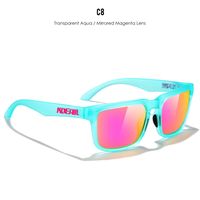 Casual Color Block Tac Square Full Frame Sports Sunglasses sku image 5