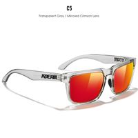 Casual Color Block Tac Square Full Frame Sports Sunglasses sku image 3