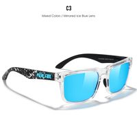Casual Color Block Tac Square Full Frame Sports Sunglasses sku image 9